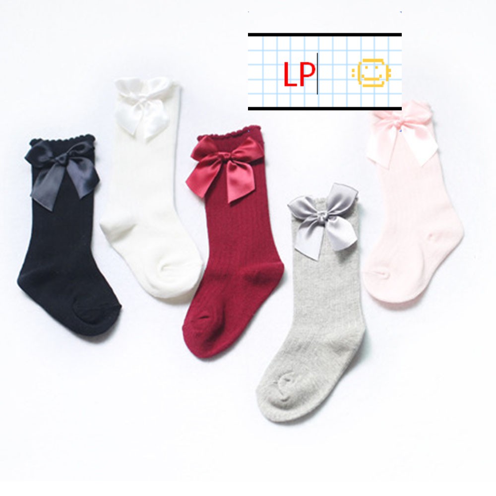 girls long socks with bows