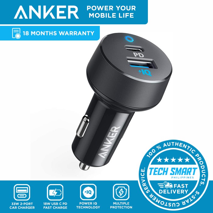Anker Car Charger Usb C 33w 2 Port Compact Type C Car Charger With 18w Power Delivery And 12w Power Shopee Philippines
