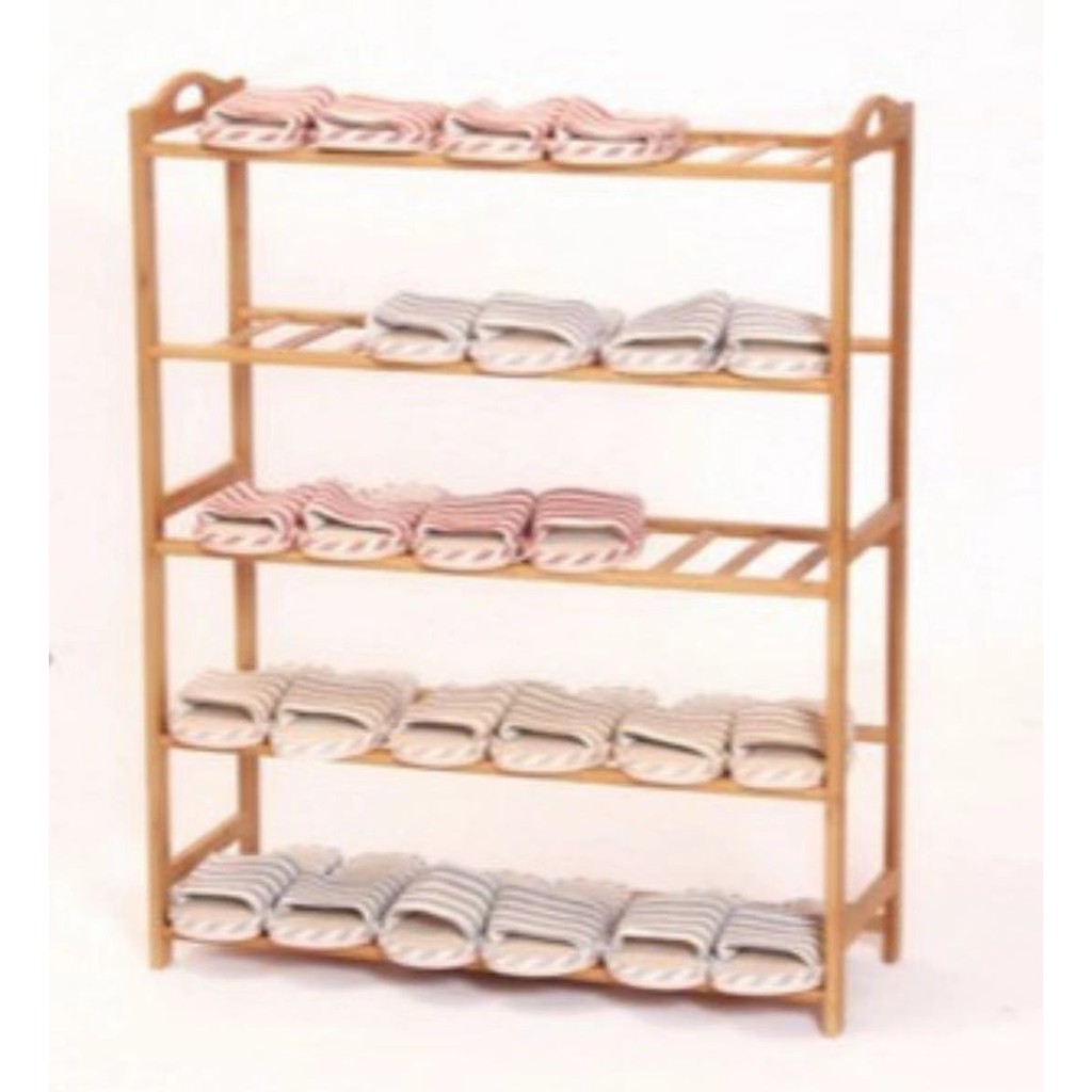 Ack 5 Tier Bamboo Shoe Rack Organizer Wooden Storage Shelves