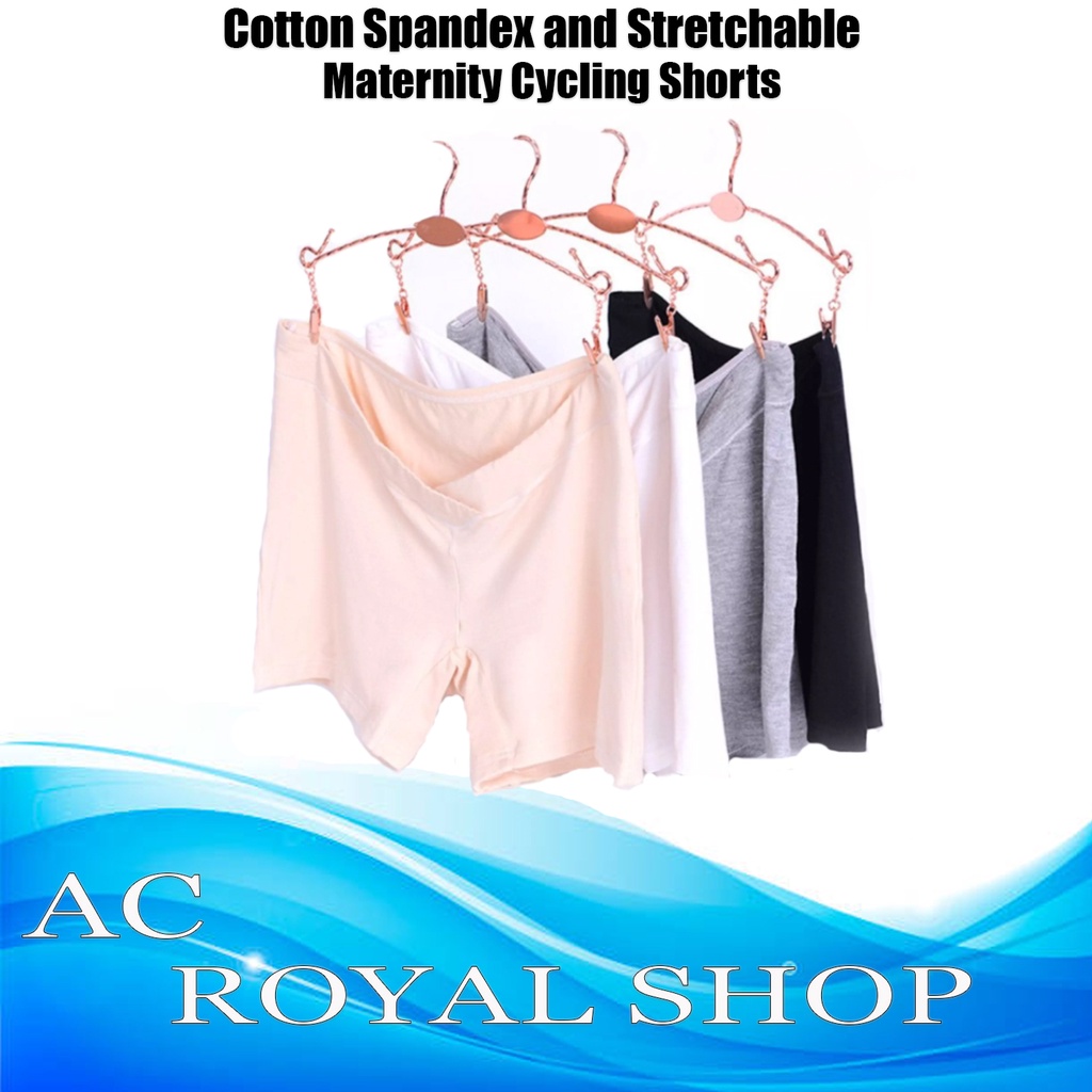 Cotton Spandex and Stretchable Maternity Cycling Shorts For Women