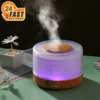 500ml Aromatherapy Air Humidifier With Essential Oil Diffuser Air Purifier Freshener Wood Grain Home