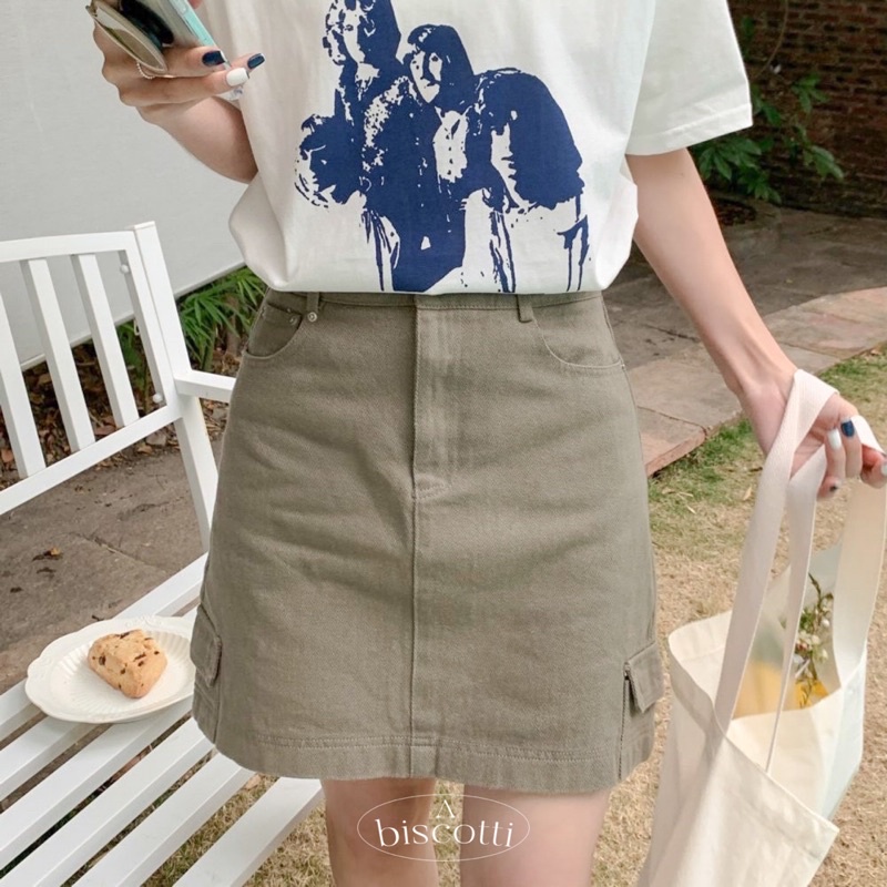 Donut skirtShort In Earth Tone Minimalist Style Cute Korean Style