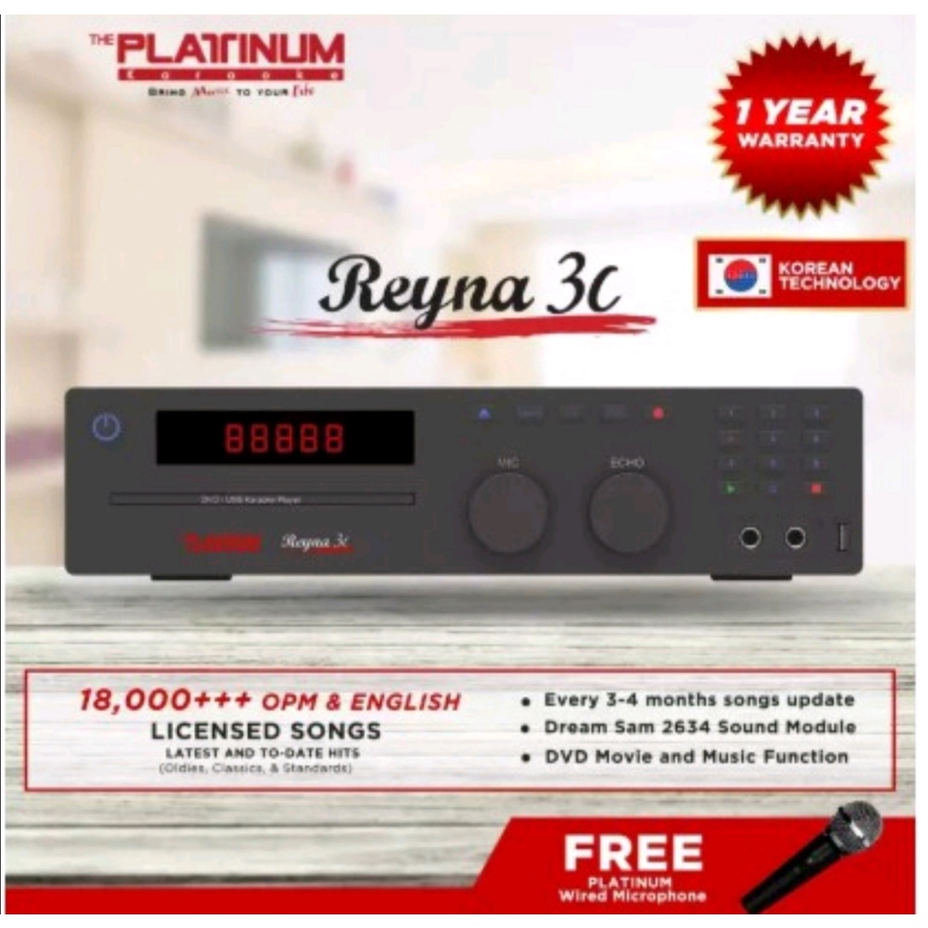 Platinum Reyna 3c DVD Karaoke Player with 20000+ Songs Shopee Philippines