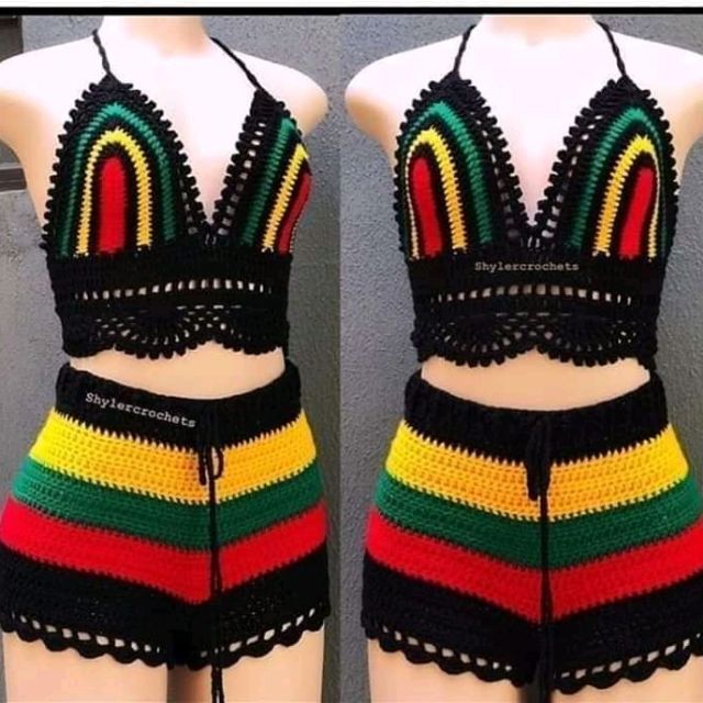 rasta crochet top