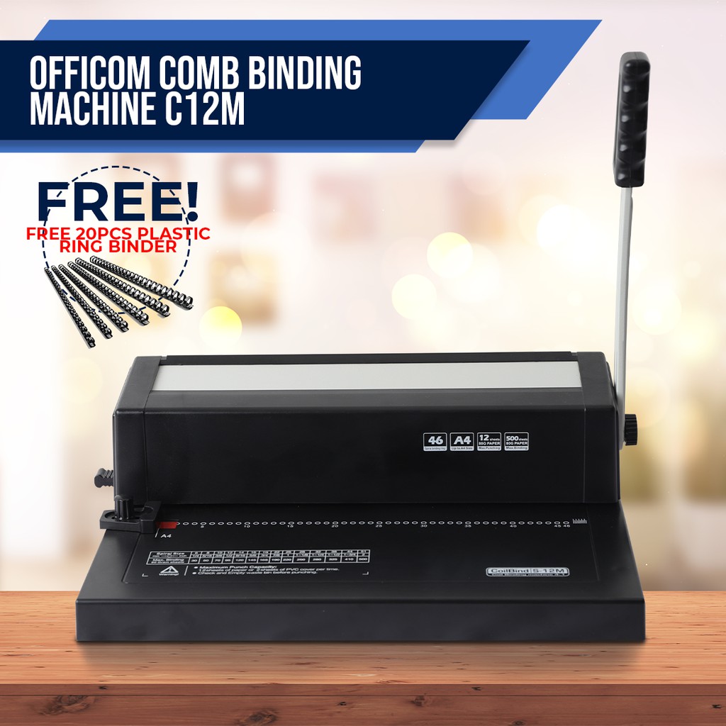 Comb Binding Machine C12M Plastic Ring Binding Machine with