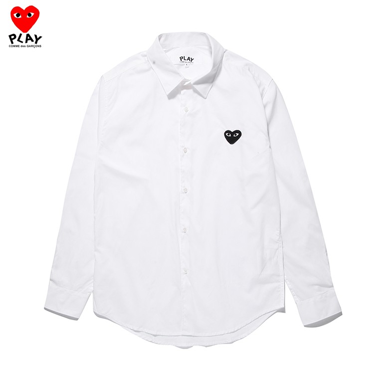 cdg play white long sleeve