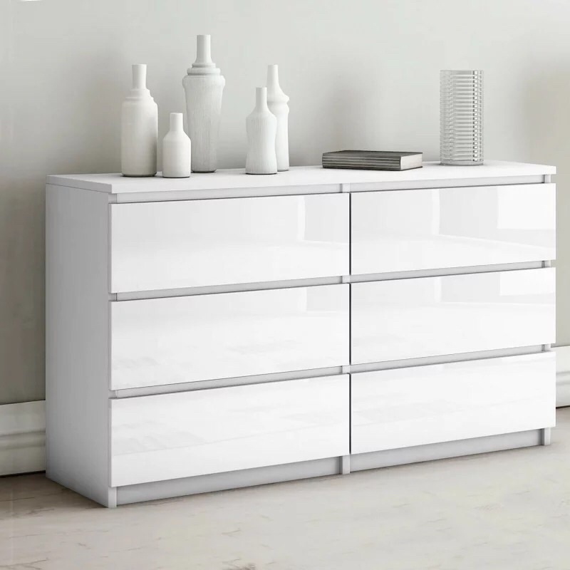 Cashel Chest Of 6 Drawer High Gloss Cabinet Ikea Malm Inspired Design Shopee Philippines