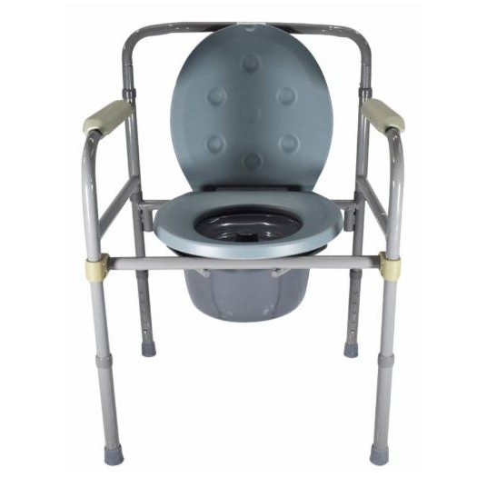 medical steel folding bedside commode