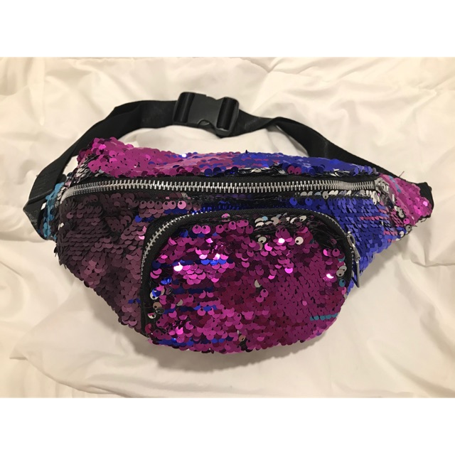 purple sequin fanny pack