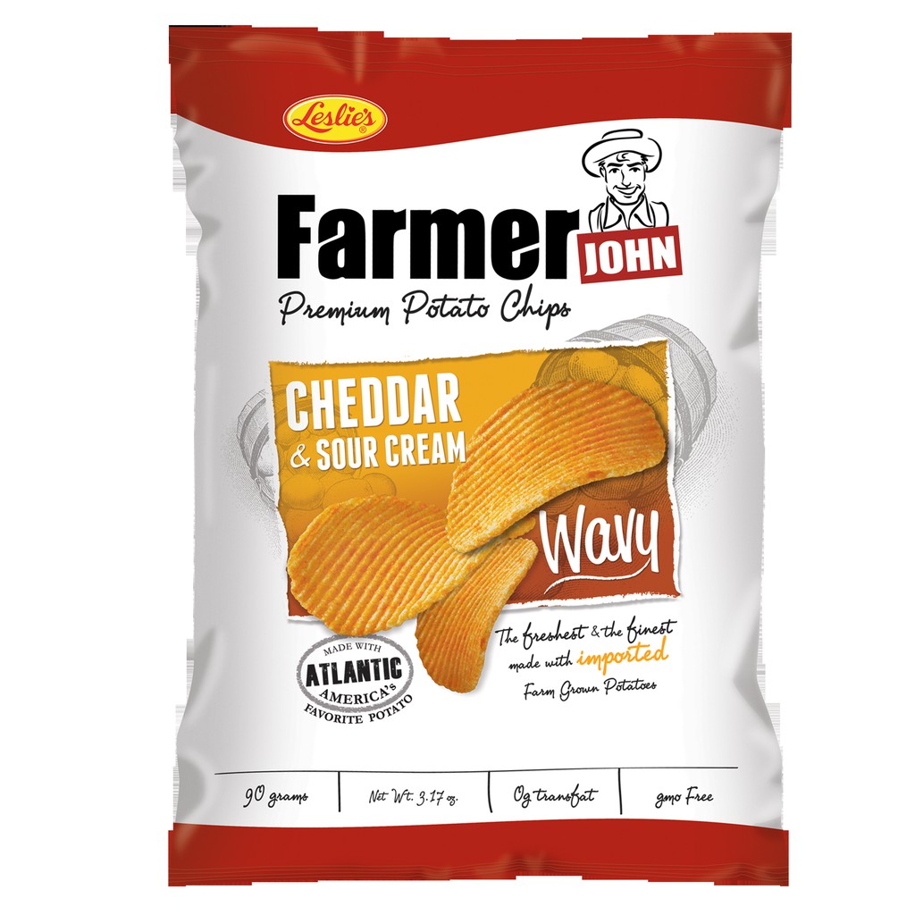 Farmer John Premium Potato Chips Cheddar & Sour Cream 90g Shopee