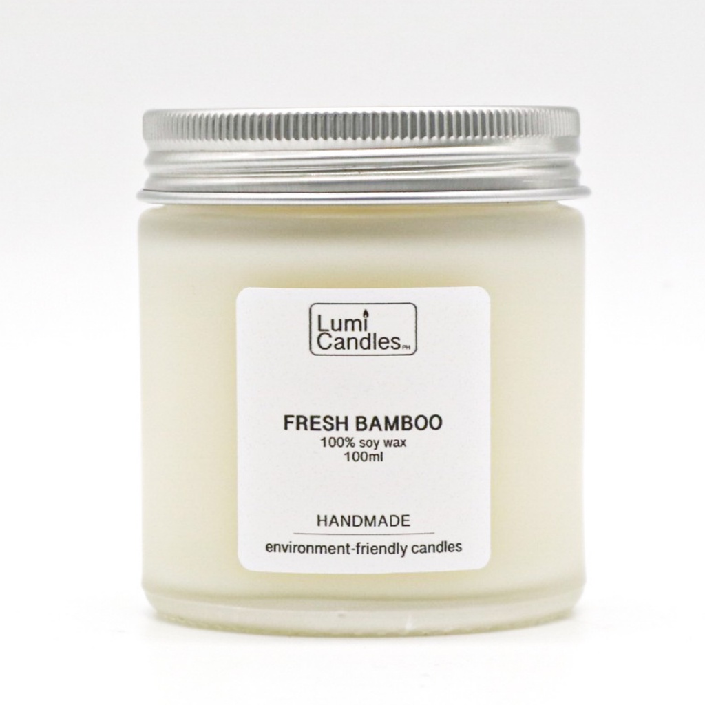 Lumi Candles Fresh Bamboo Scent 100ml Scented Soy Candles Modern Minimalist Christmas Gift Idea