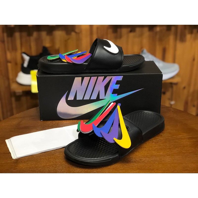 colorful nike sandals