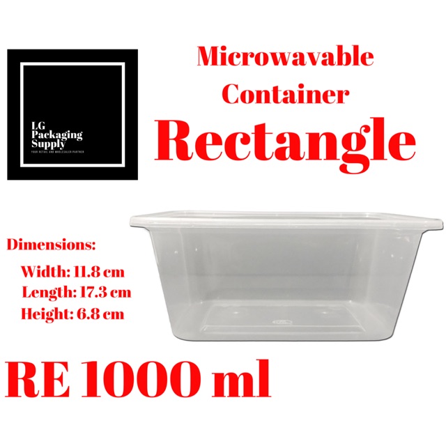 Microwavable Container Rectangle 1000ml 10 Pcs Shopee Philippines