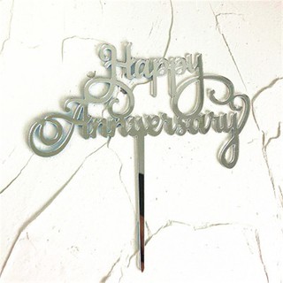 Happy Anniversary Cake Topper New Year Birthday Wedding Valentine's Day Anniversary Cake Topper Party Decoration #7