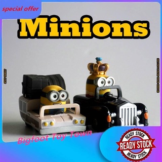 4pcs Minions That Drive Cars Minions Rides A Motorcycle And Drives A Car Bob In A Blue Car Minions Car Collection Model Shopee Philippines