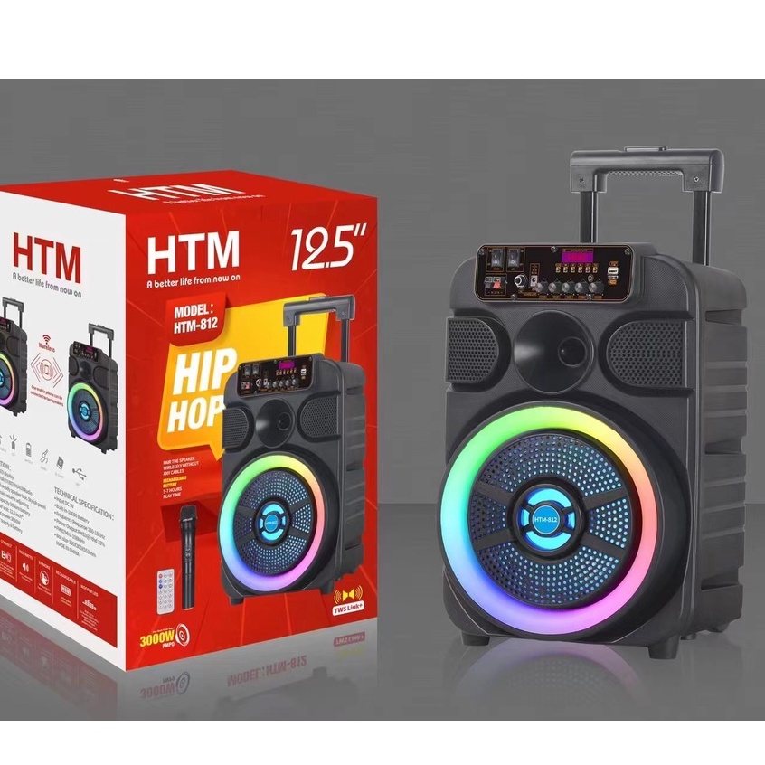 HTM 12inches Portable Rechargeable Bluetooth Karaoke Party Machine