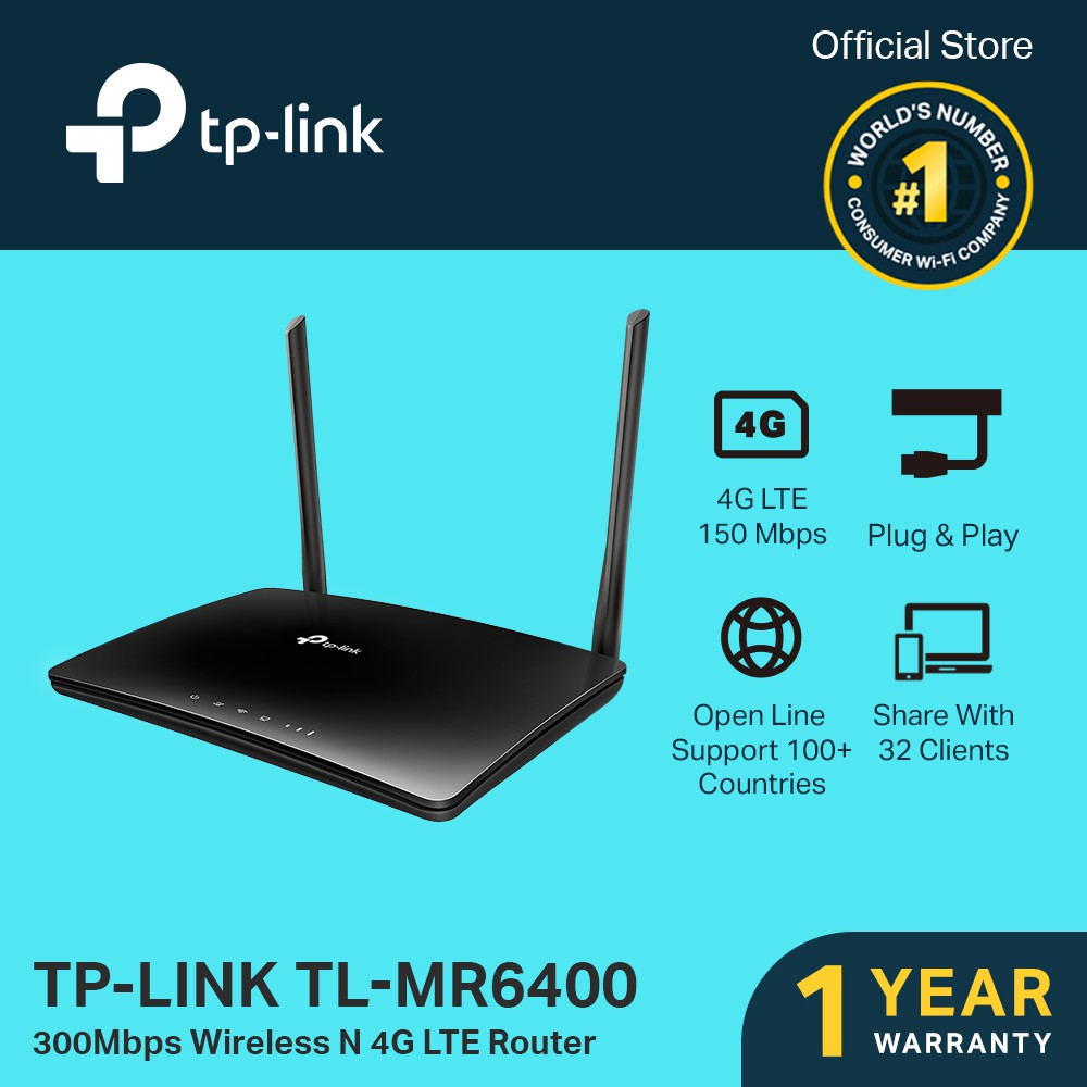 TP-Link TL-MR6400 300Mbps Wireless N 4G LTE Router | Open Line | TP ...