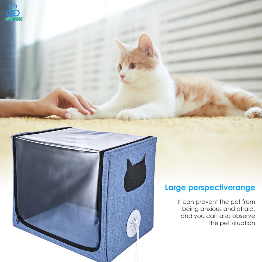 8.8Big Sale【ANGON】Pet Oxygen Cage ICU Room Cat Dog House Portable Folding Atomization Box #7