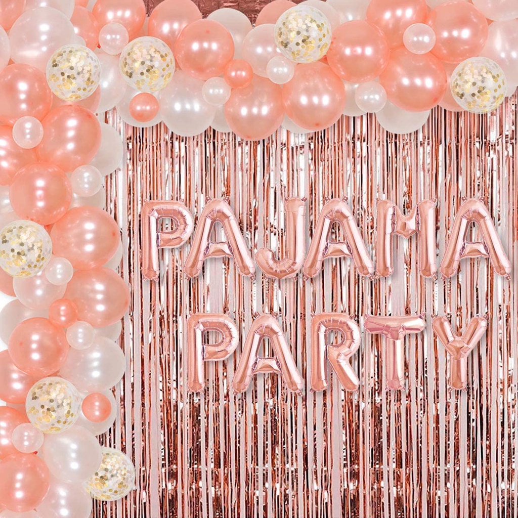 Pajama Slumber Party Decorations Kit - Banner, Cake Topper, Balloons & Cupcake Toppers