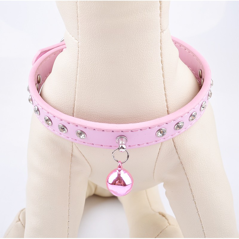 rhinestone leather dog collars