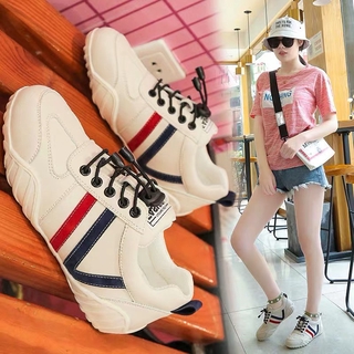GIIKIN Korean Women All-Match White Shoes Women's flat sole shoes sports shoes running flat shoes
