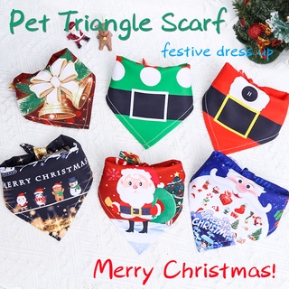 MUC [KS3038] Christmas pet triangle scarf Dog bib Pet neck scarf Cat festive dress up Pet neckerchief Puppy saliva towel