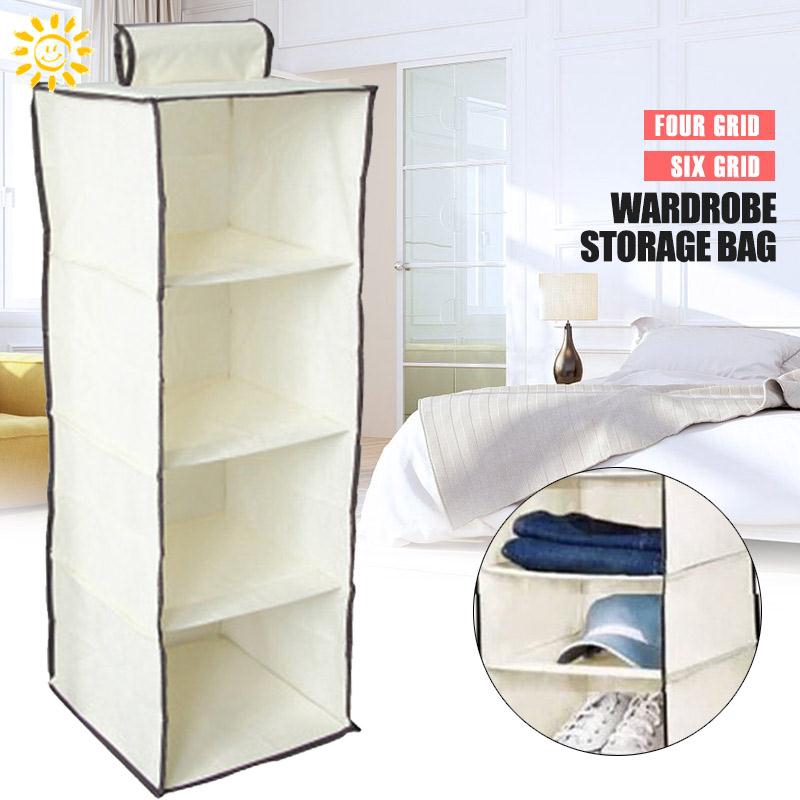 Smi Folding Storage Cabinets Hanging Bag 4 Section Home Shopee