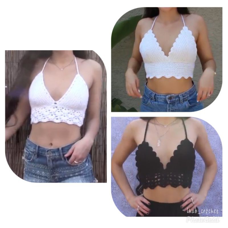 crochet top no bra