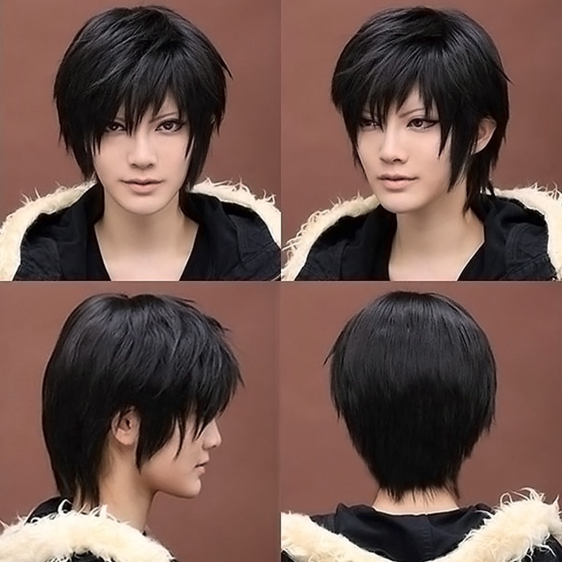 short black male cosplay wig