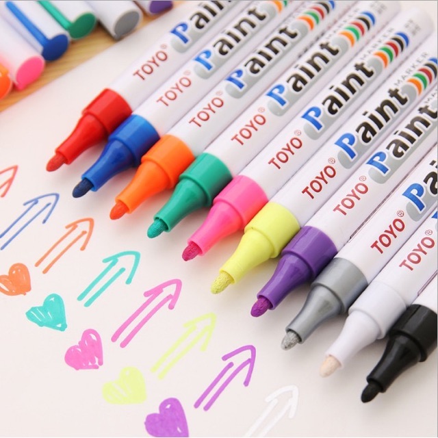 TOYO Marker Waterproof Marker Pen Tire Rubber Fabric Metal Color Marker