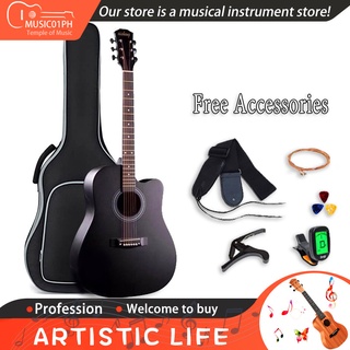 41 inch Low Action Acoustic Guitar with FREE Guitar Pick Guitar Capo Guitar Bag