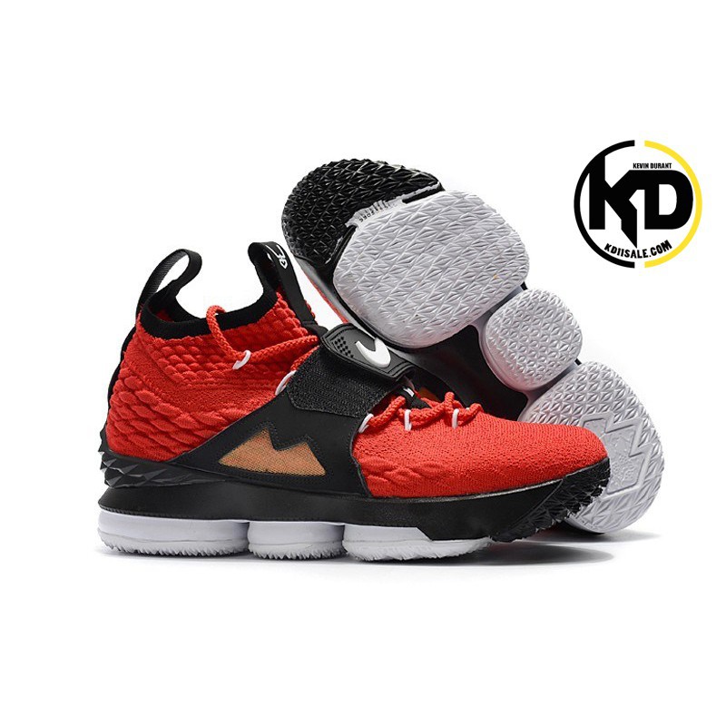 lebron 15 black white red