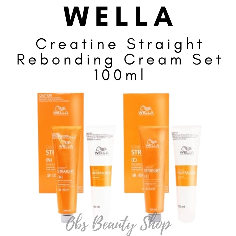 Wella Creatine + Straight Hair Rebonding Cream 100ml*2 Set Rebond