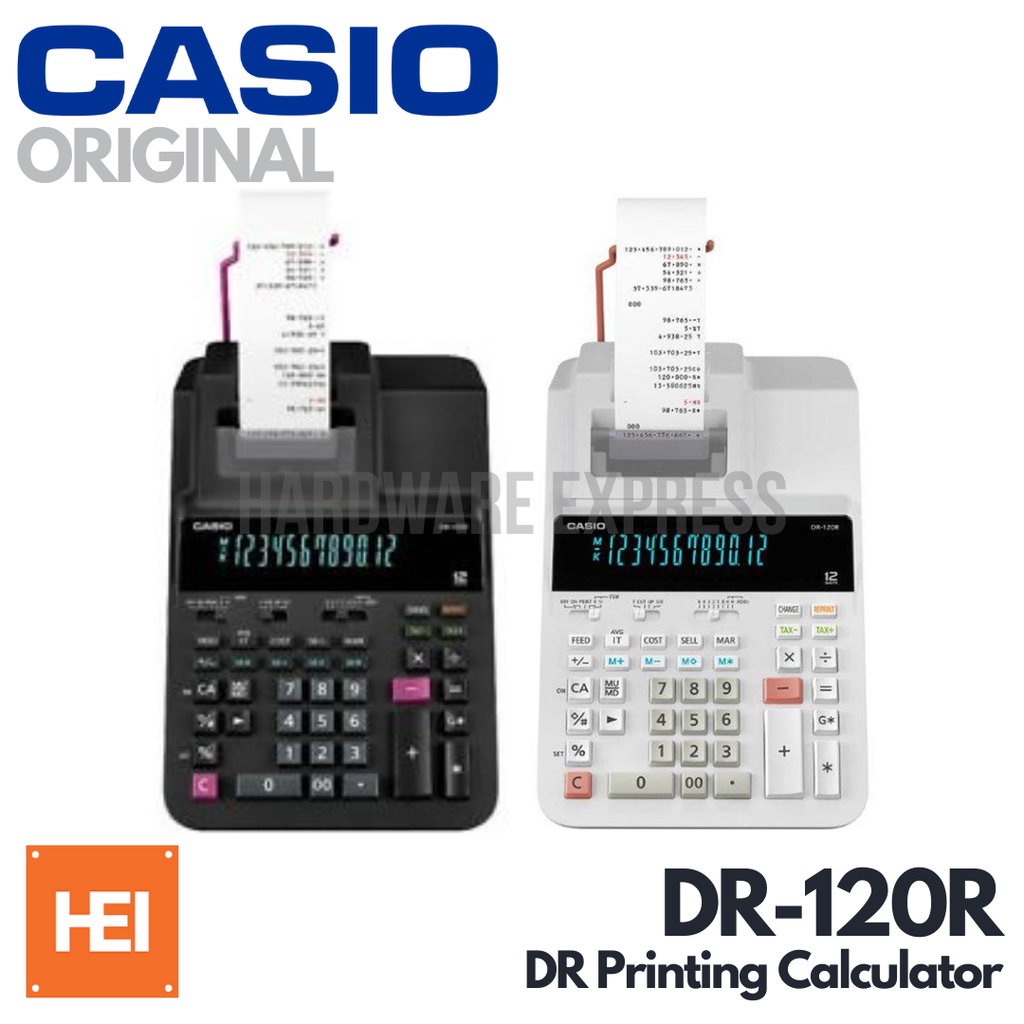 CASIO NextGeneration DR Printing Calculator DR120R (WHITE / BLACK) Shopee Philippines