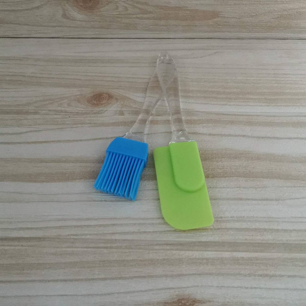Random Color Silicon Grilling Cooking and Baking Brush Spatula