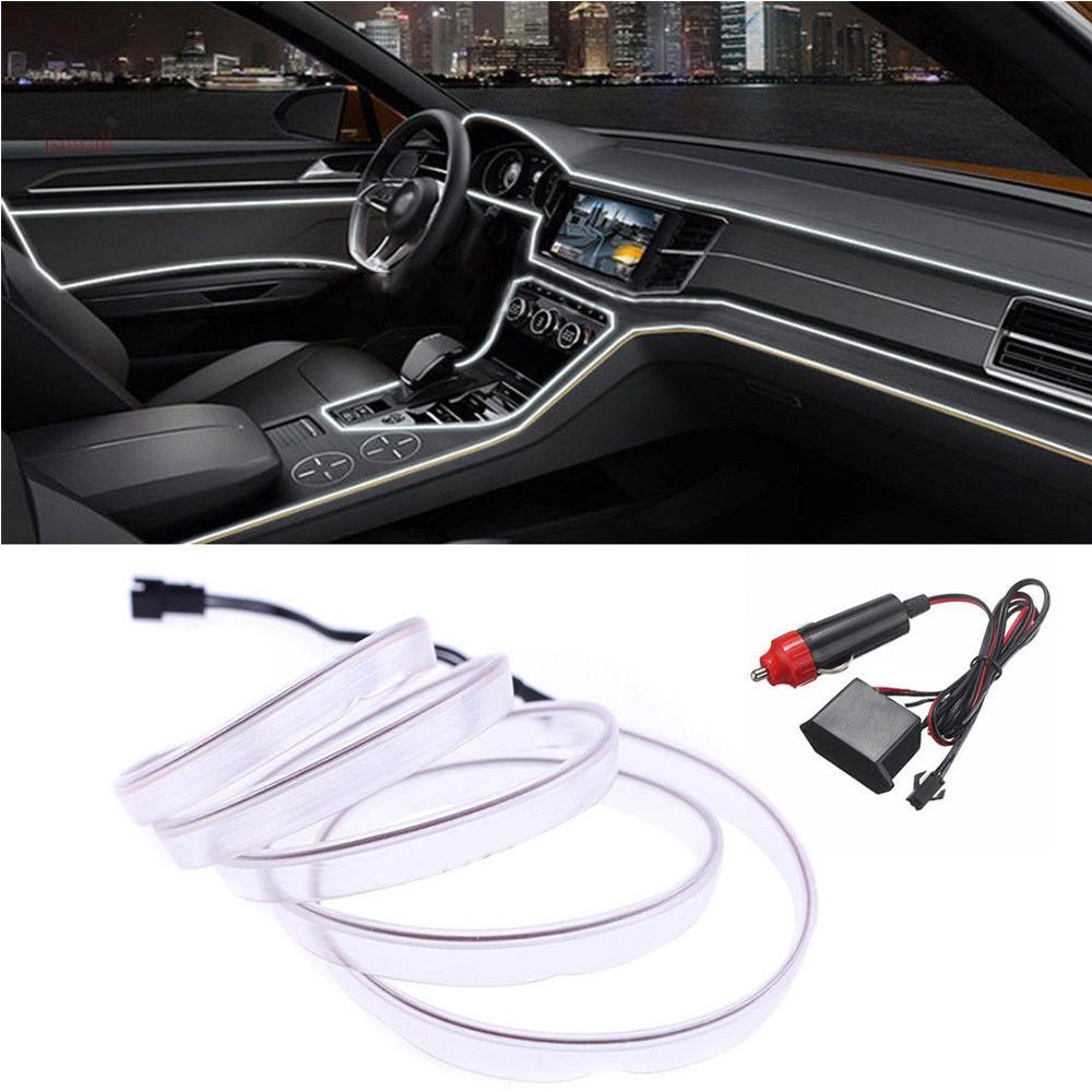 Hl 2m 12v Car Led White Cold Lighting Strip Flexible Lamp Interior Atmosphere Light