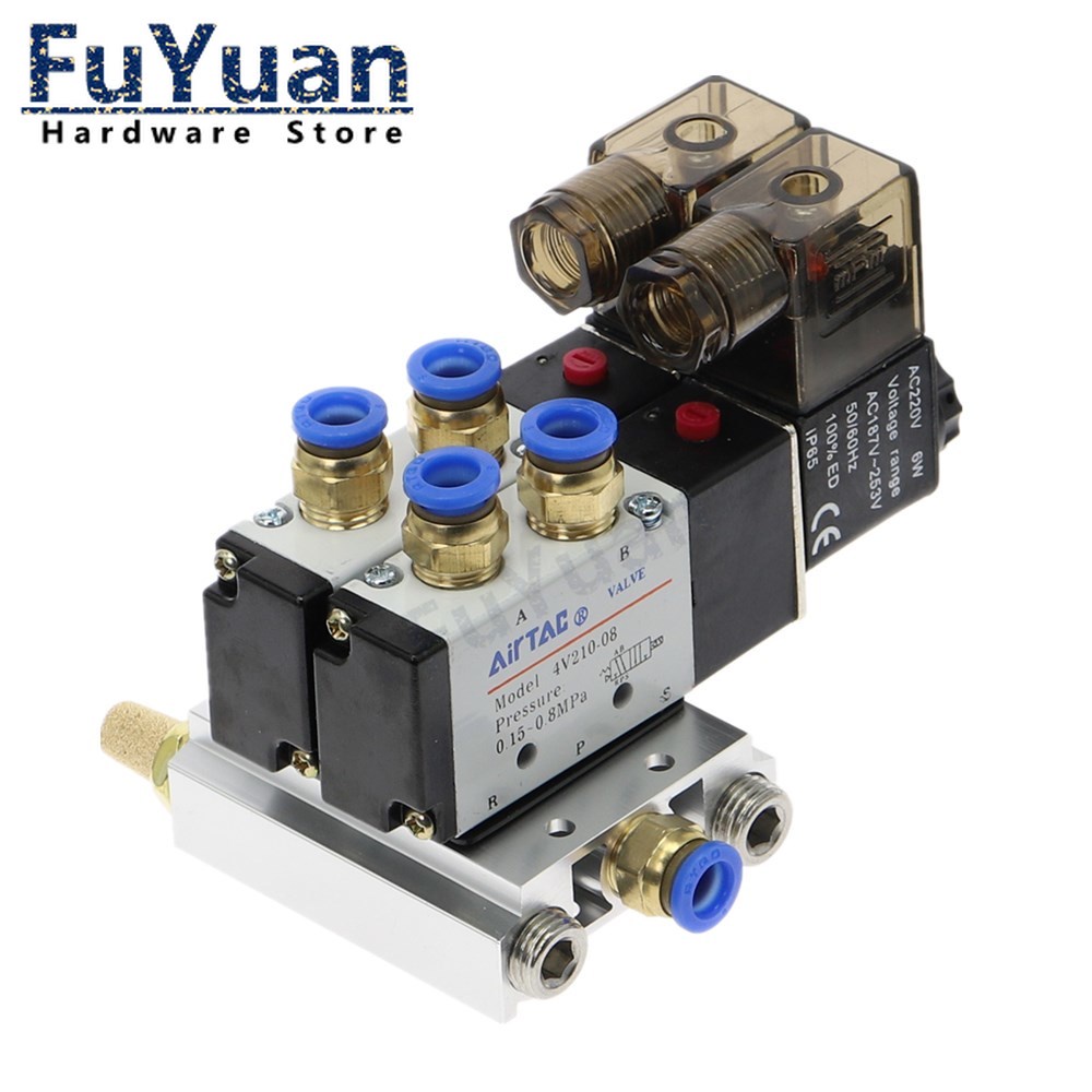 2Way 4V210 08 1/4" 12V 24V 110v 220v Twin Pneumatic Solenoid Valve