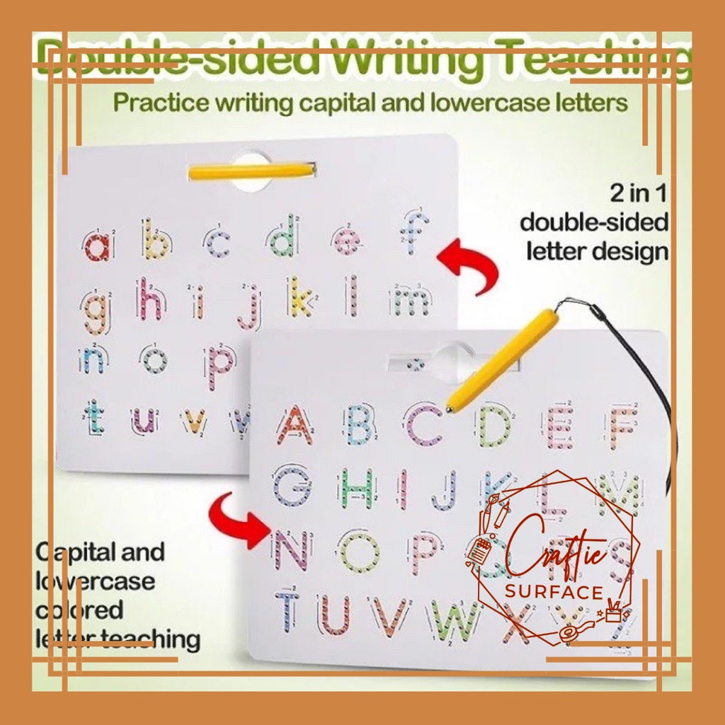 Doublesided Alphabet Letter tracing board ABC and Numbers