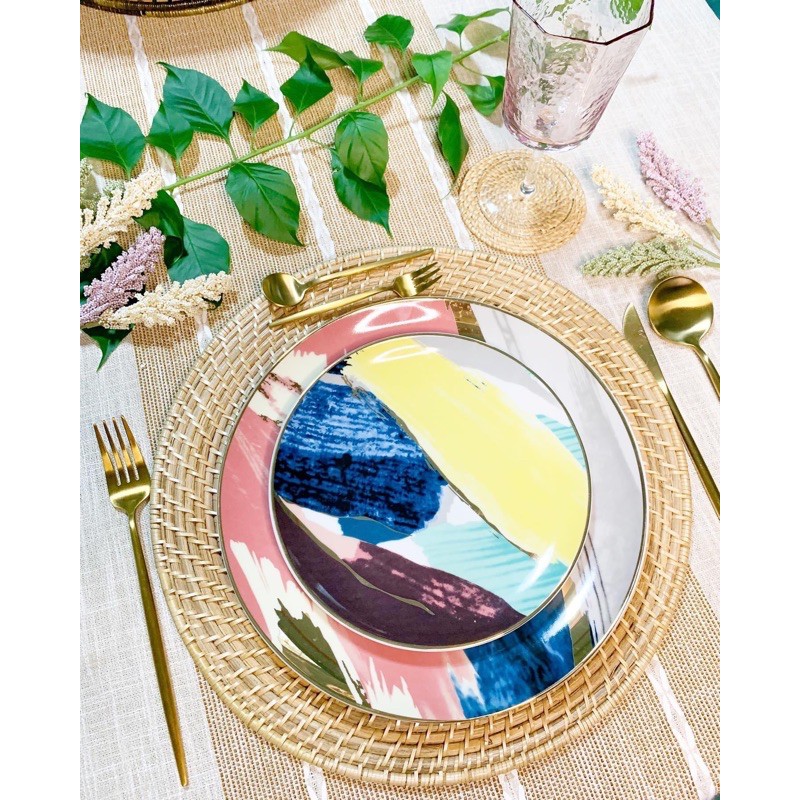 Handmade Rattan 14” Placemats and 4” Coasters / Made in the Philippines