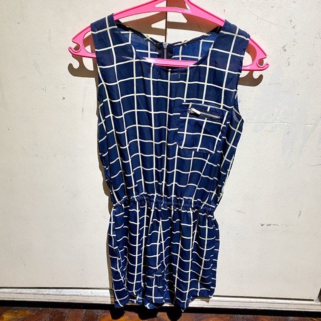 navy blue romper dress