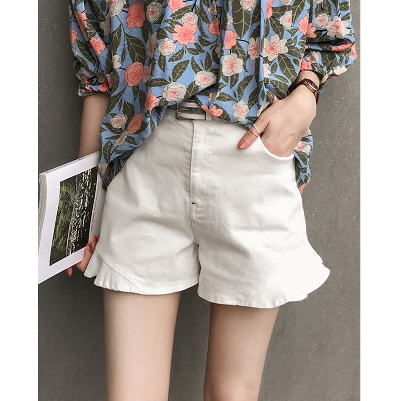 black high waisted loose shorts