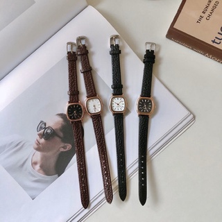 Square Edge Square Dial Vintage Leather Watch Wome Formal Casual Wristwatch Fashion Relo W0194