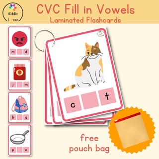 CVC Fill In Words - Laminated Flashcards