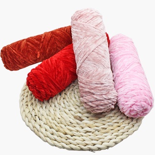 Handmade~Chenille Golden Velvet Wool Hand-Knitted Medium Thick Baby Thread Men Women Sweater Scarf Crochet Wo #6