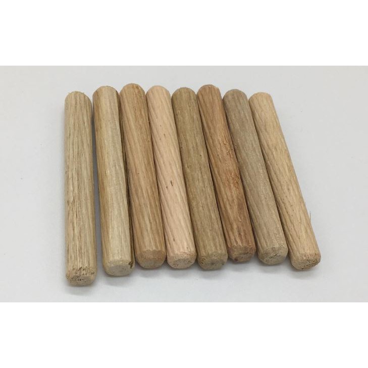 BCP255 100 Qty 1/4" X 1" Fluted Birch Wooden Dowel Pins 