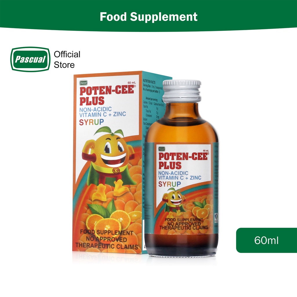 PotenCee Plus NonAcidic Vitamin C + Zinc Syrup 60ml Shopee Philippines