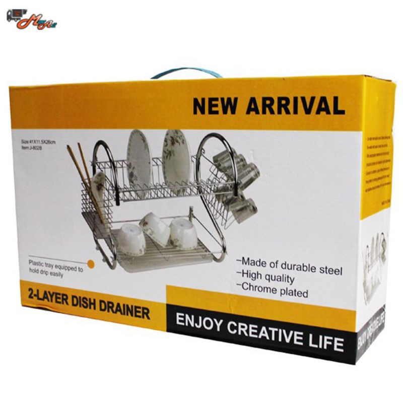 New Arrival 2 Layer Stainless Dish Drainer Rack No 8051 Shopee Philippines