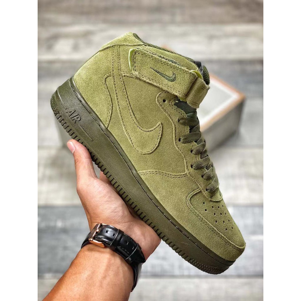 olive green air force ones womens