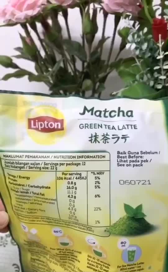 Lipton Matcha Green Tea Latte/Earl Grey Milk Tea from Malaysia Shopee