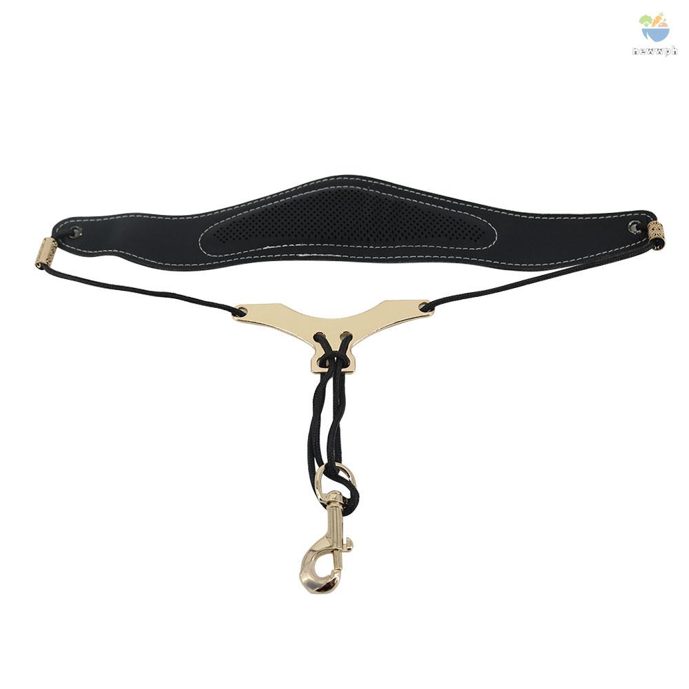 Nph88 Universal Adjustable Saxophone Neck Strap PU Leather Sax Strap